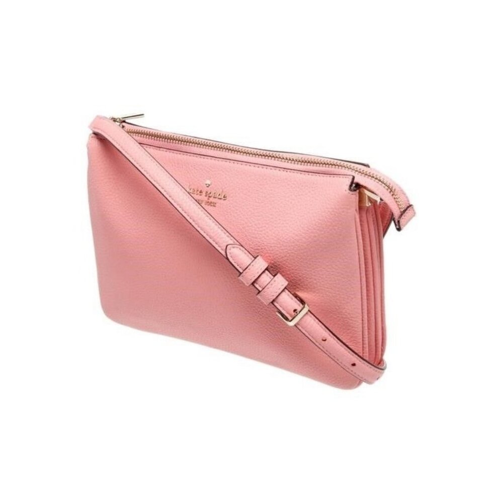 Kate Spade New York Pink Leather Crossbody Bag With Adjustable Strap & Zip Closu - Picture 2 of 5